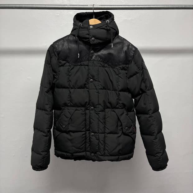 폴로 웨스턴 가죽패치 덕다운 자켓