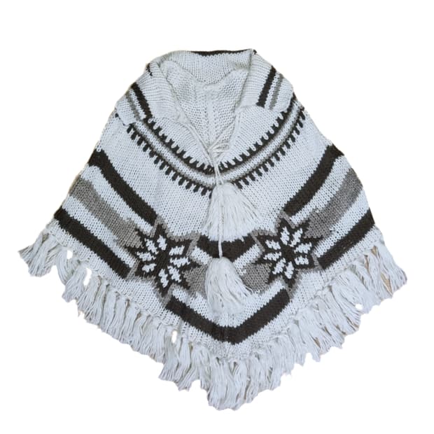 빈티지 패턴 노르딕 케이프 판초 판쵸 숄 프린지 모리걸하구미히피니혼진