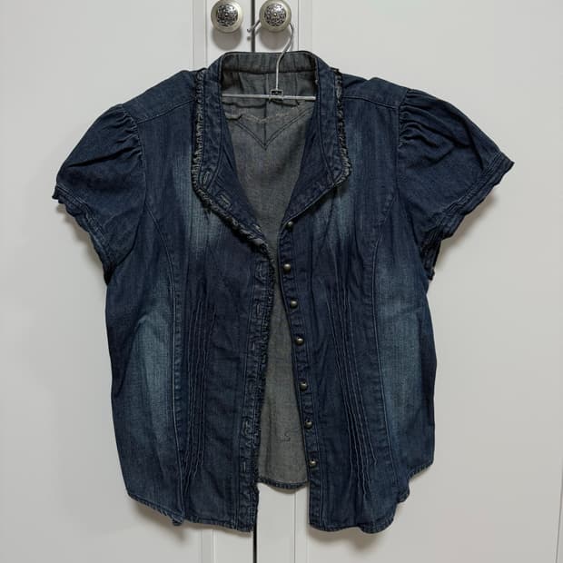 빈티지 데님 블라우스