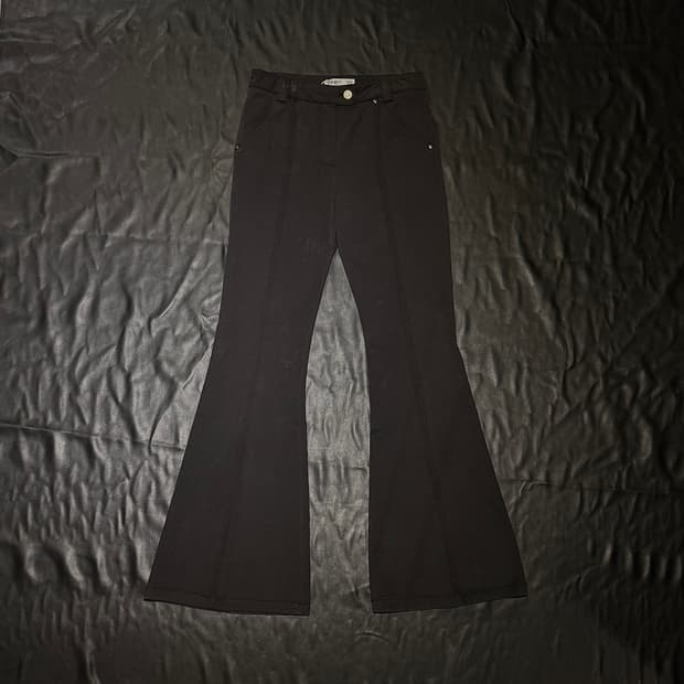 오픈 와이와이 블랙 부츠컷 팬츠