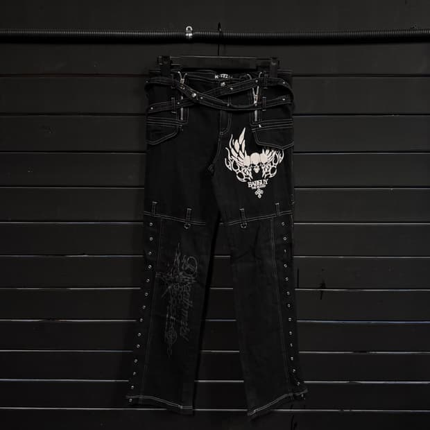 Vintage K-star skull-punk pants