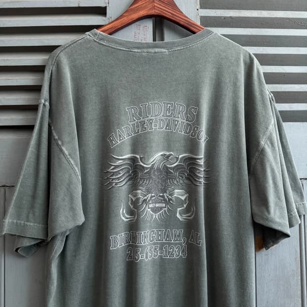 [L]00's 할리데이비슨 USA 가먼트다잉 빈티지 티셔츠