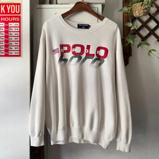 [XL]90's 폴로스포츠 스펠아웃 프린팅 스웻셔츠