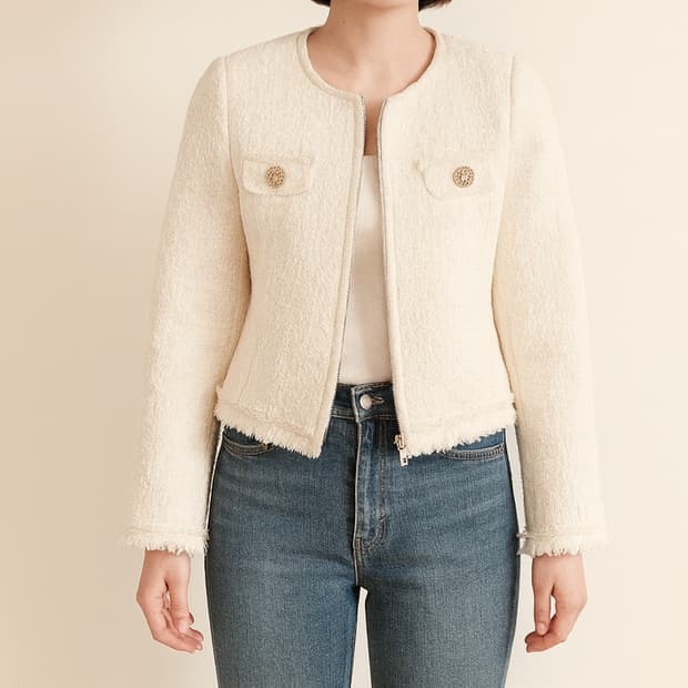 착샷첨부/리리앤코 누빔트위드자켓ㅡ겨울까지 입는 부드러운 트위드 자켓