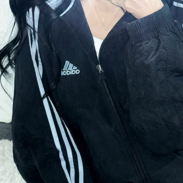 🐰아디다스 스카이 블루 여리 누빔 후드 점퍼🩵