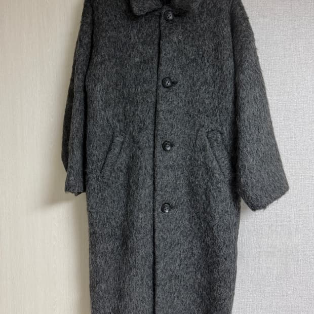 다크그레이 울 모헤어 혼방 코트