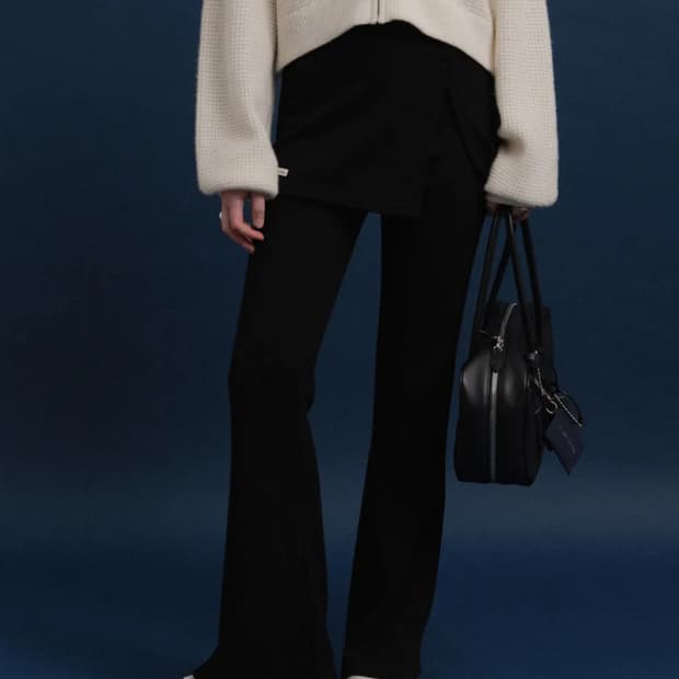 택o새제품) 포유어아이즈온리 Mary 랩 스커트 팬츠 블랙 ex M