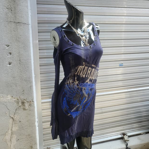 salvage long-sleeved one-piece  
