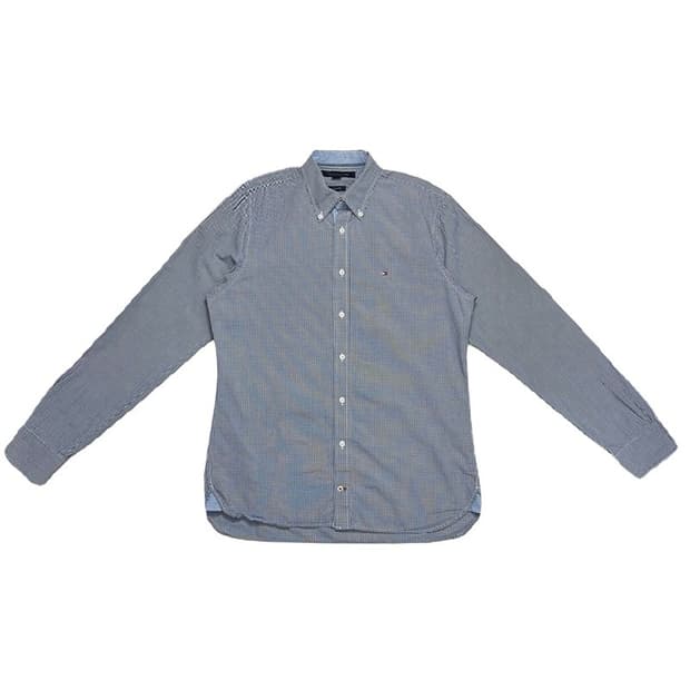 타미힐피거 커스텀핏 깅엄 체크 긴팔 셔츠 S