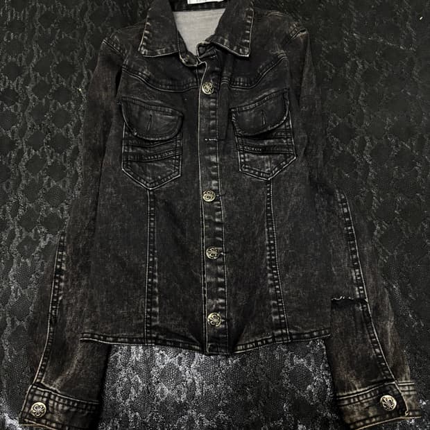 Y2K Punk Style Back Skull&Cross Button D