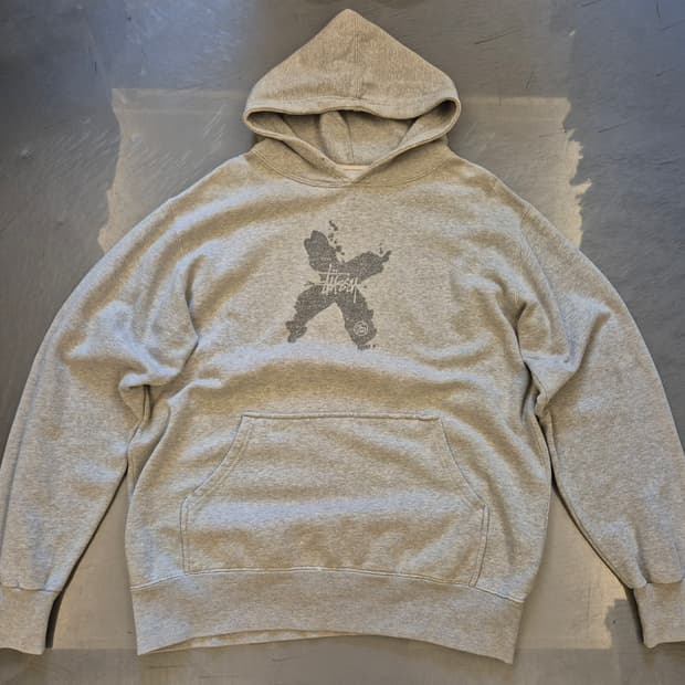 00s STUSSY 크로스 로고 후드 스웻