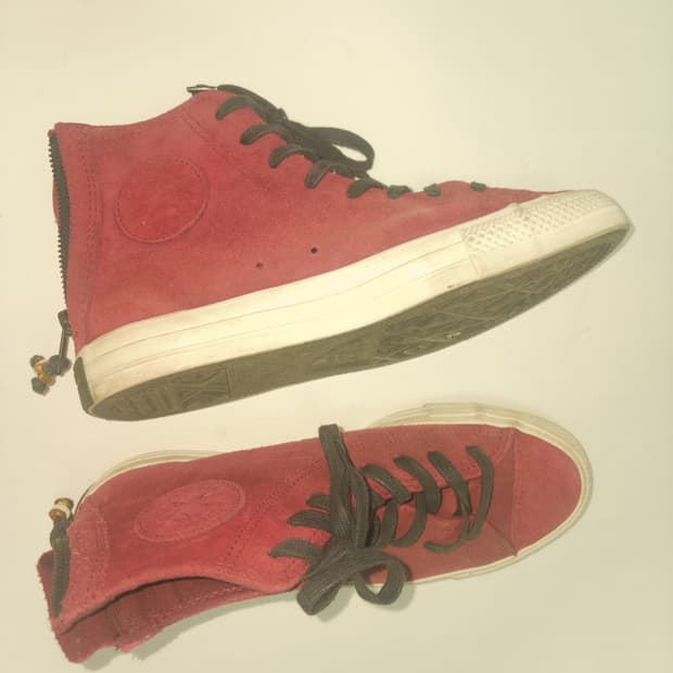 Converse Burgundy Suede High Tops