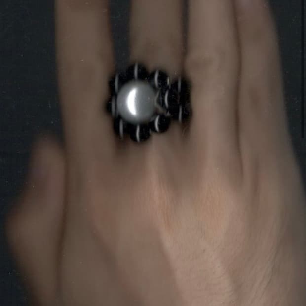 Jewelry.kwak 비즈 반지 (블랙/핑크) free