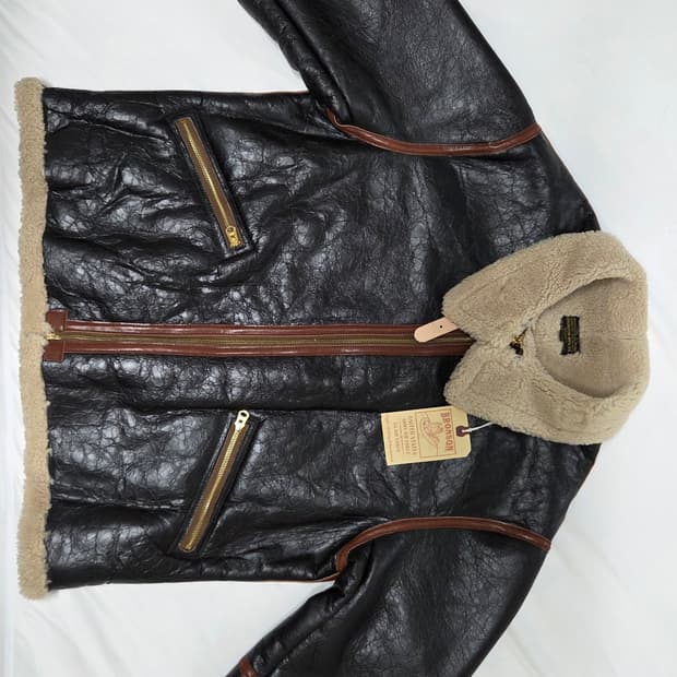 브론슨 USAAF Type D-1 쉽 스킨 레더(양가죽) 시어링 자켓