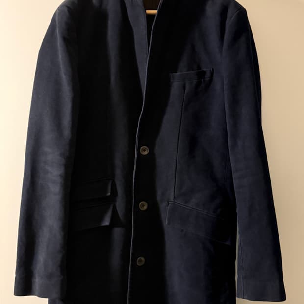 Armani Exchange Moleskin Coat(XL, navy)