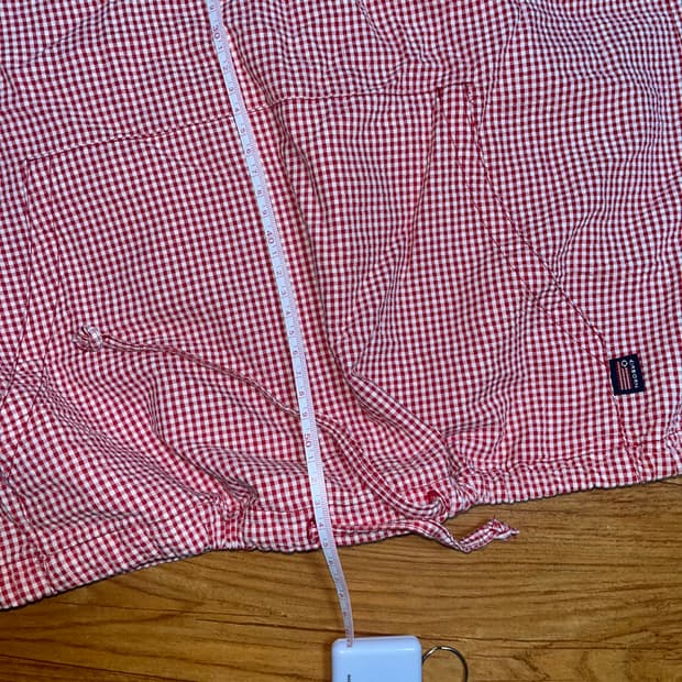 빈티지 후드 체크 나시