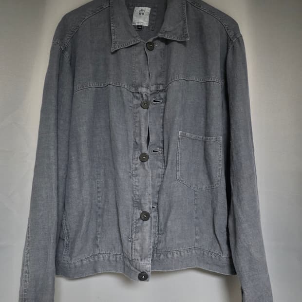 (2) 폴리테루 25fw 린넨 트러커 자켓 블루