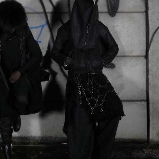 GHAST” Crackle Shearling Hoodie - Black