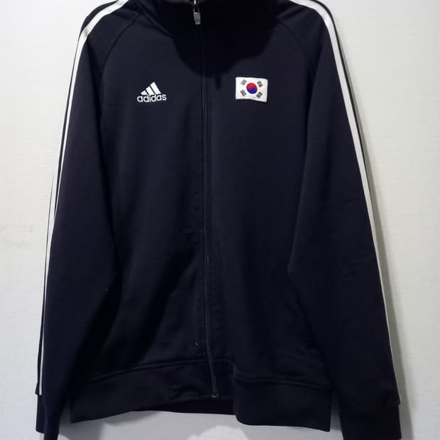 아디다스 코리아 블랙 트랙탑 저지 져지집업 95/M