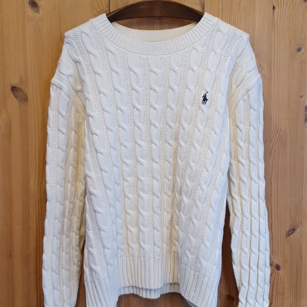 (새상품)77.랄프로렌 꽈배기 크롭니트 