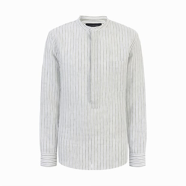 티아이포맨  차이나카라 아노락 스트라이프 셔츠