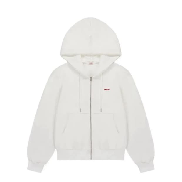 오모모 화이트 후드집업 바지 셋업 세트