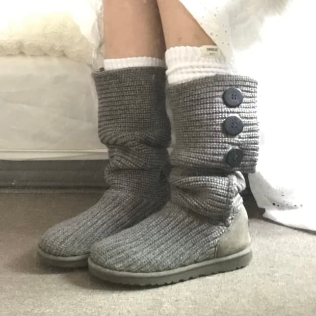 Ugg cardy knit boots grey 어그 카디 니트 부츠