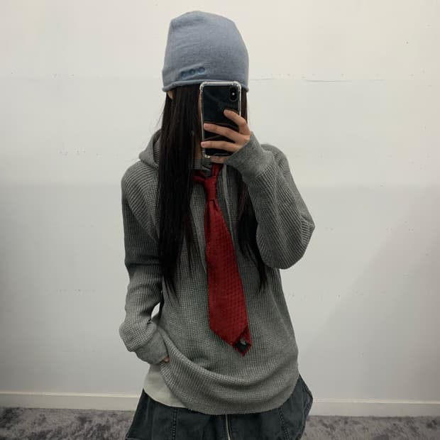 Global work 와플 롱후드