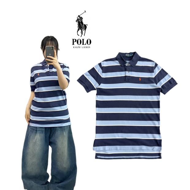 폴로 포니 스트라이프 PK 카라 반팔 티셔츠