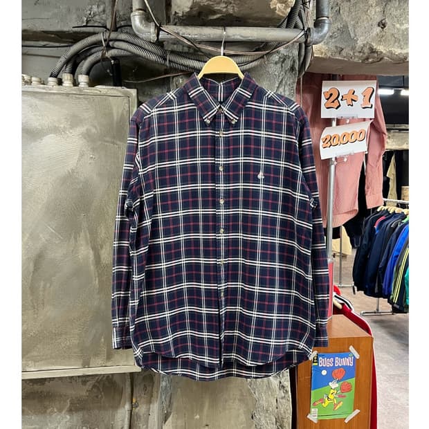 빈폴 체크 셔츠 네이비 100 #csz3244
