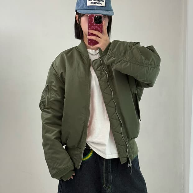 알파인더스트리 ma-1 카키 항공점퍼