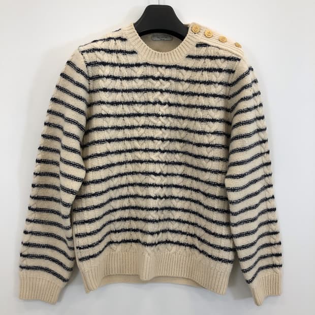 발렌티노 이태리 금장 단가라 스웨터 S 90-95 