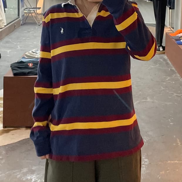 폴로 랄프로렌 스트라이프 럭비티 H2882