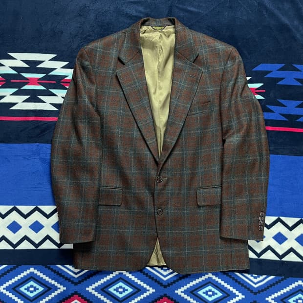 Palm Beach 울 체크 빈티지 자켓 (실측확인)