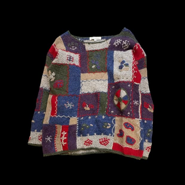 세인트 디온 패치워크 니트 스웨터