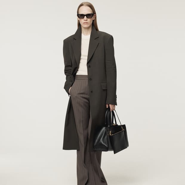 렉토 RECTO 슬리브 크리즈 울 코트 차콜