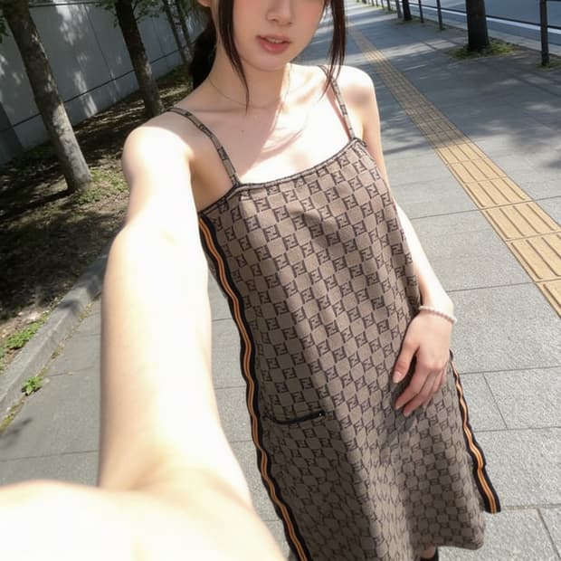 펜디 주카 모노그램 슬립 원피스