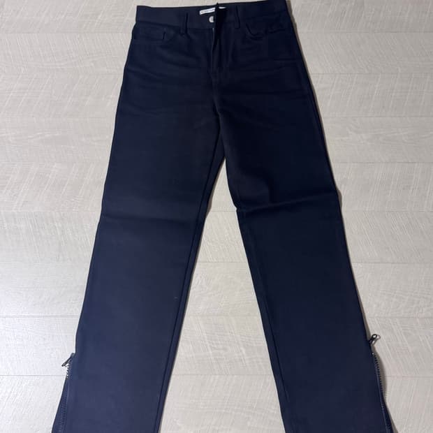 플라스틱프로덕트 지퍼 팬츠 블랙 S