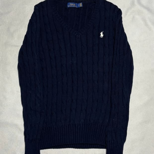 🫶🏻 폴로랄프로렌 여성용 네이비 브이넥 케이블 니트 🫶🏻  