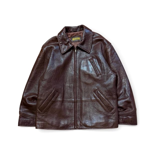 BLUDECO 빈티지 브라운 양 가죽 재킷