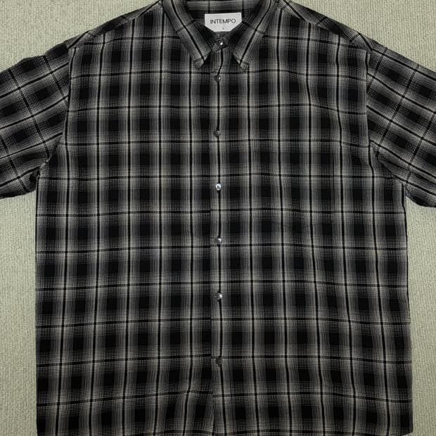 인템포무드 시어서커 체크셔츠 L