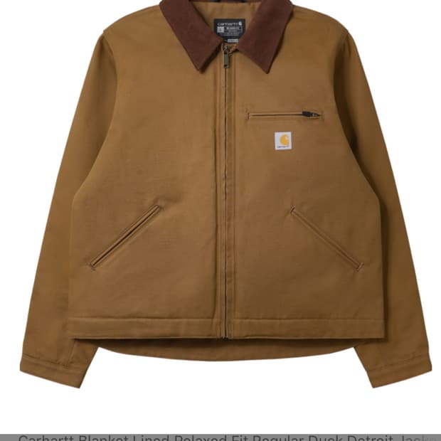 칼하트 블랭킷 라인드 릴렉스드 핏 레귤러 덕 디트로이트 자켓 칼하트 브라