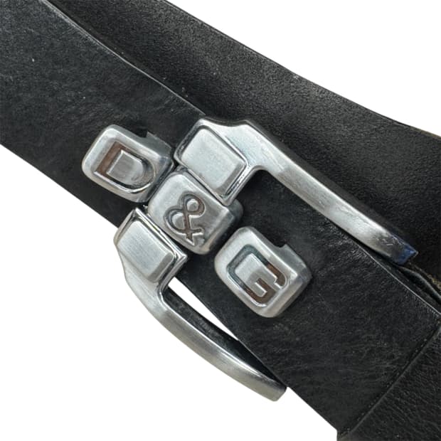 돌체앤가바나 D&G 블랙 통가죽 벨트