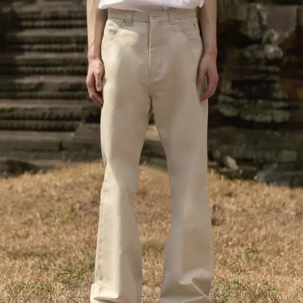 STU 플레어 코튼 팬츠 아이보리 S사이즈