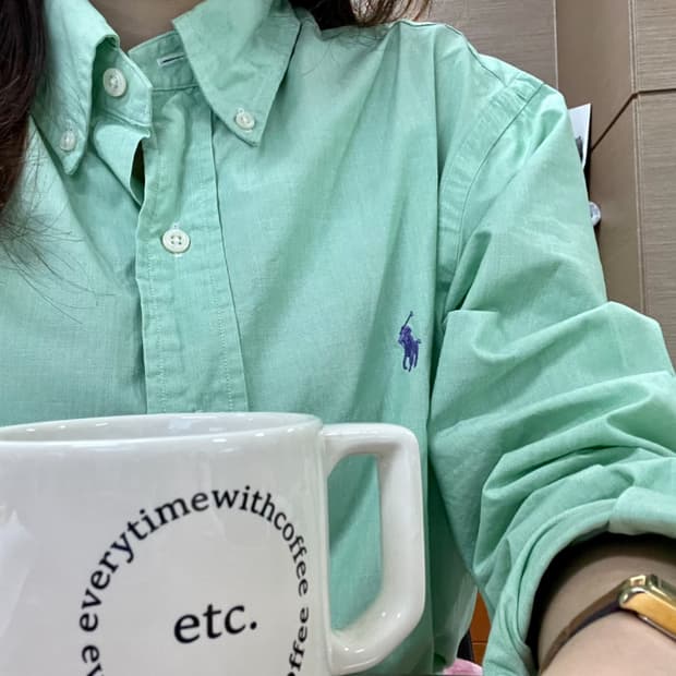 polo 빈티지 폴로 긴팔 셔츠 클래식핏 그린 민트
