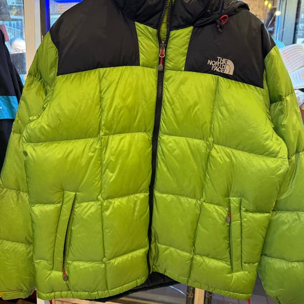 노스페이스 800 써밋 로체 구스다운 패딩 그린
