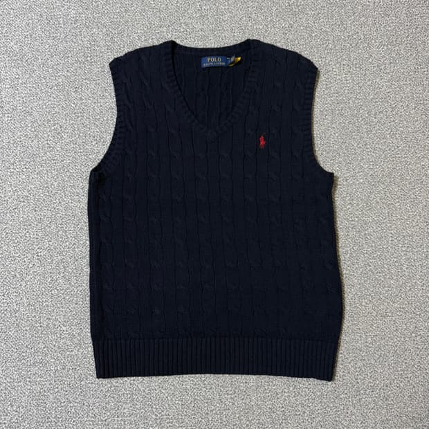 [정품 QR] 폴로 랄프로렌 꽈배기 니트 조끼