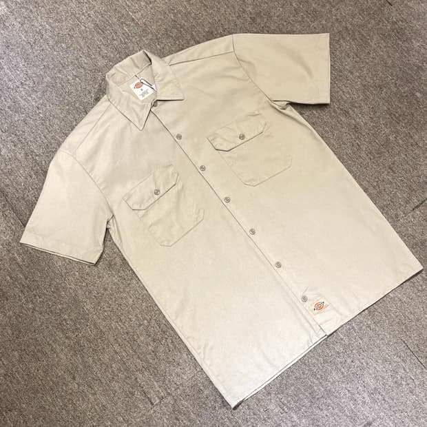 (S) Dickies 디키즈 반팔 워크 셔츠 베이지