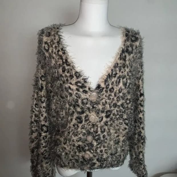 빈티지 레오파드 가디건