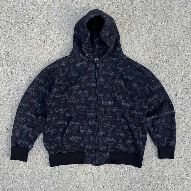 스투시 월드투어 로고 후드집업